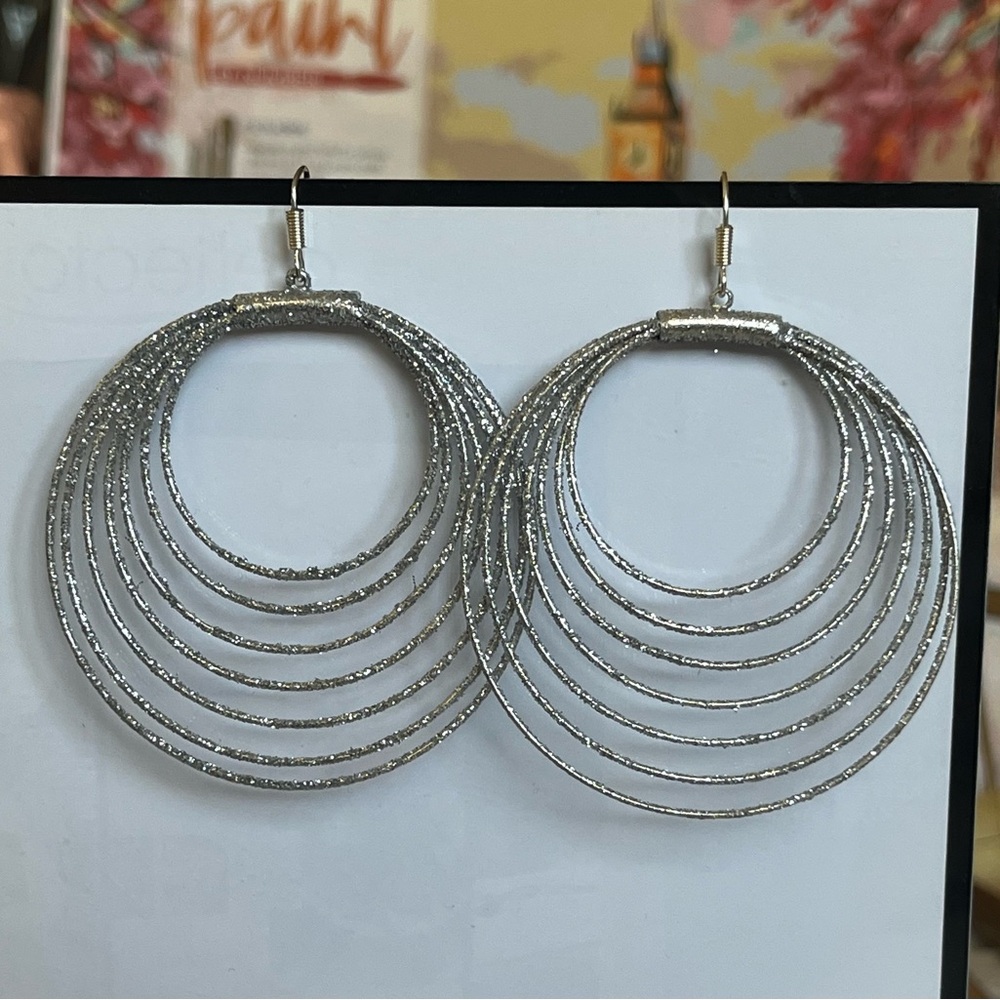 Super Cute Silver Circle Earrings